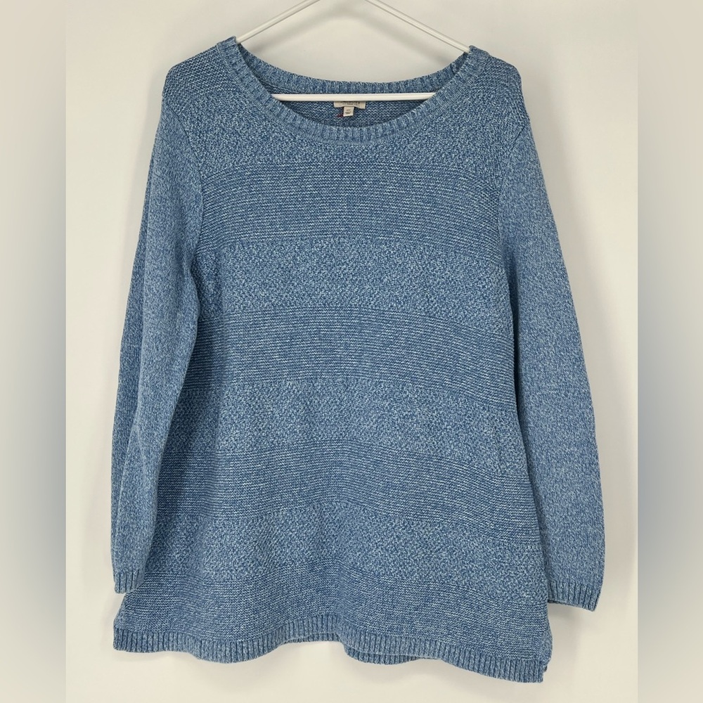TALBOTS NWOT PULLOVER COTTON SWEATER SKY BLUE‎ W/COMFY STRETCH  & BREATHABLE
